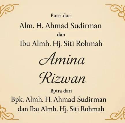 Penulisan Nama Orang Tua yang Sudah Meninggal