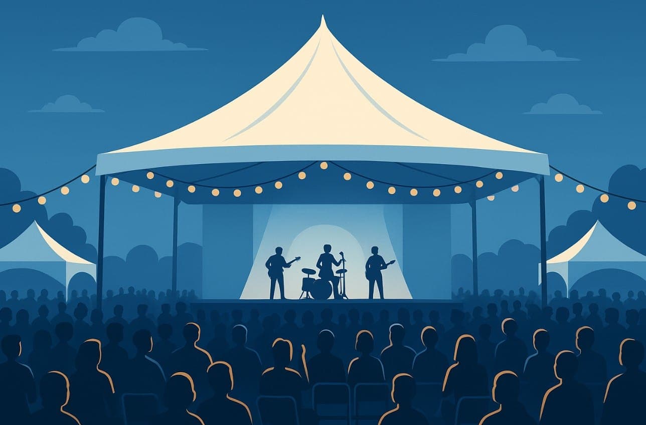 Ukuran Tenda Pesta Outdoor Besar dengan Panggung Festival Ukuran Tenda Pesta