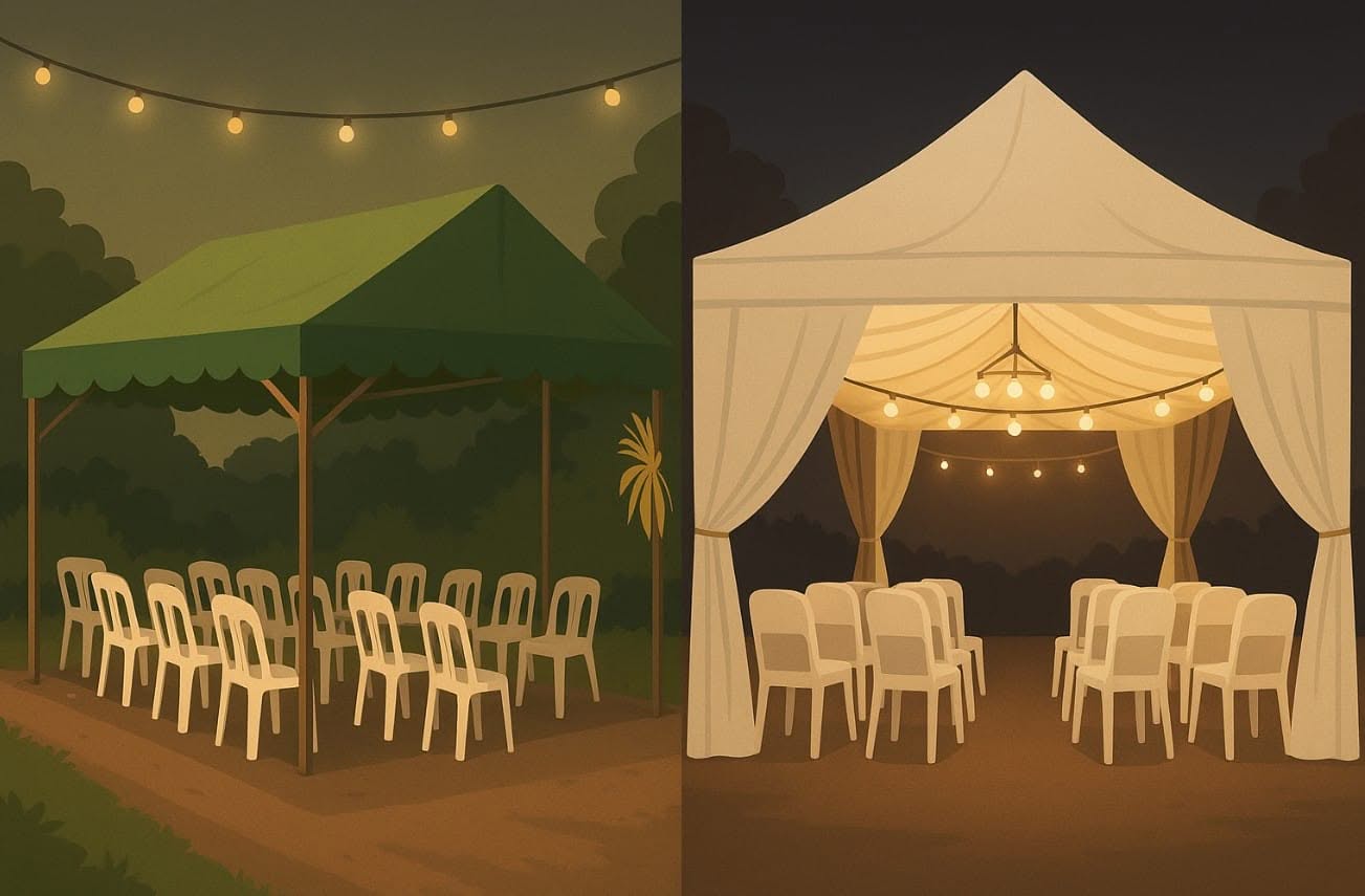Contoh Tenda 1 Plong untuk Hajatan Kampung Contoh Tenda 1 Plong