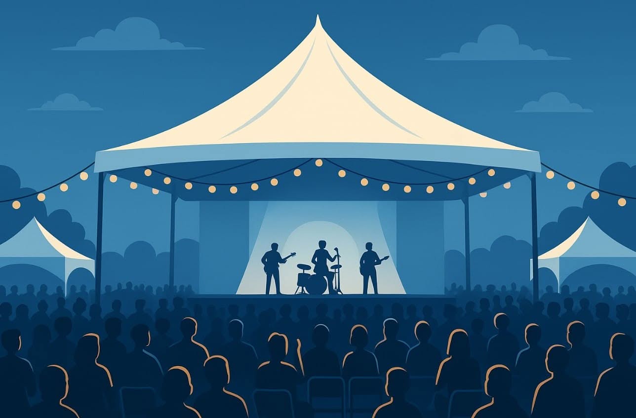 Ukuran Tenda Pesta Outdoor Besar dengan Panggung Festival Ukuran Tenda Pesta